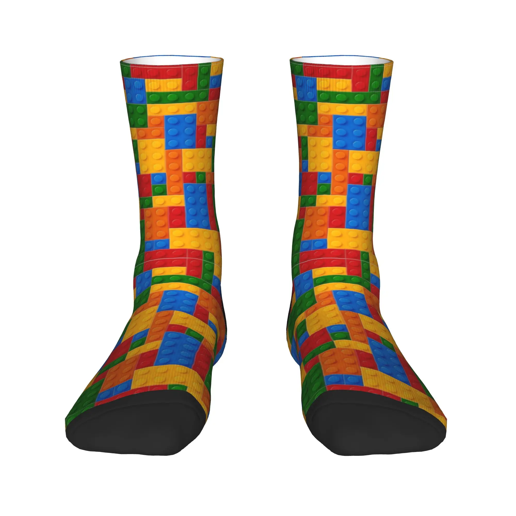 Building Blocks Toy Pieces Print Stockings Fashion Socks Men Quality Socks Autumn Running Pattern Non Skid Socks Present