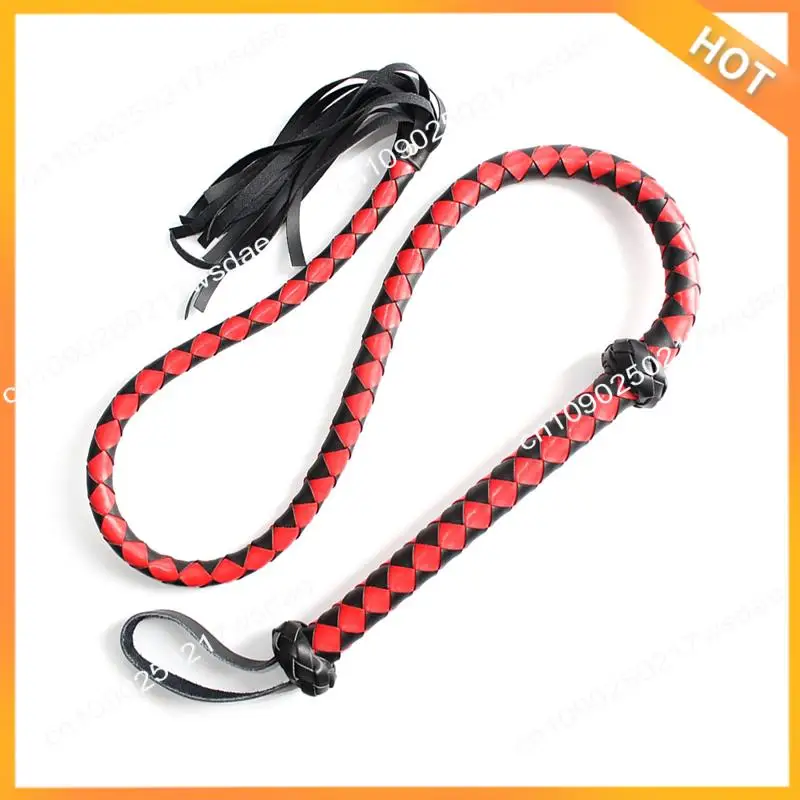 X08A 말 빨간 채찍 말 채찍 승마 크롭 승마 가짜 가죽 채찍 말 장비 채찍 훈련 말 채찍