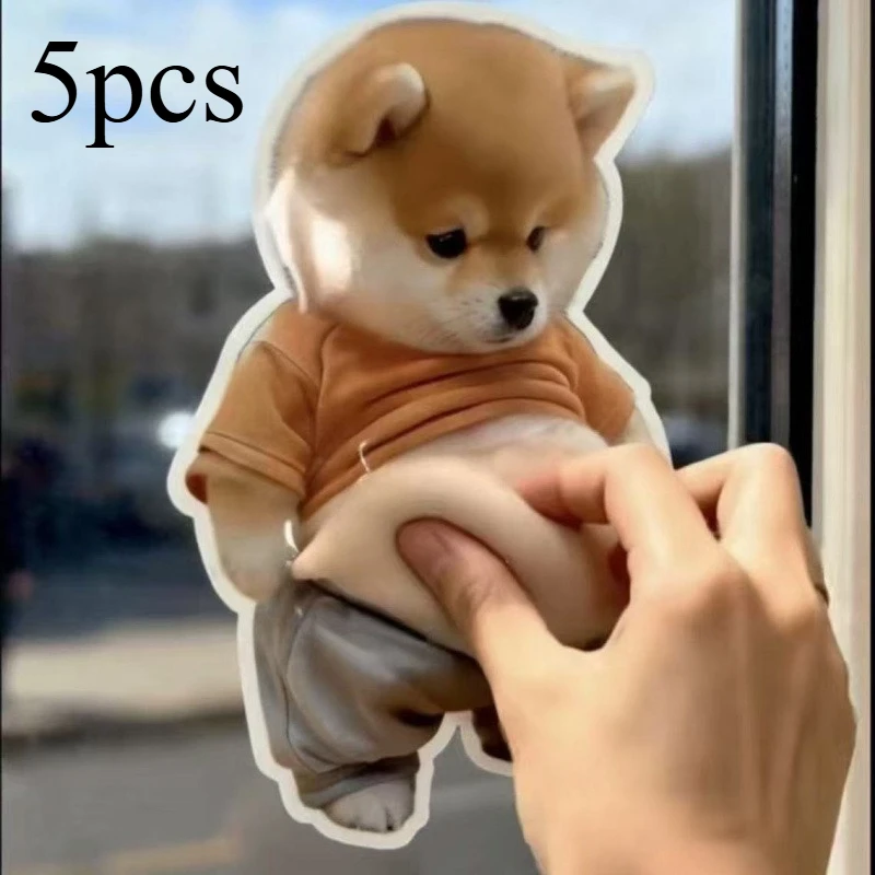 5pcs Squishy Dog Door Stopper - Cute Fat Puppy Stress Relief Toy, Slow Rising Plush Anti-Collision Wedge Bumper