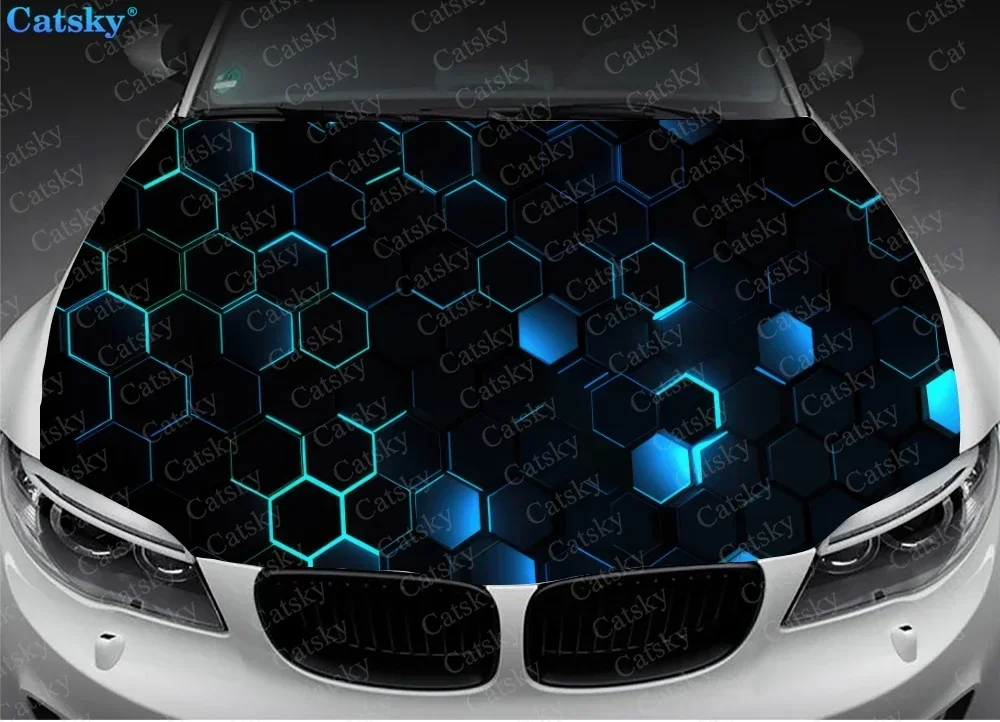 honeycomb Car Decal Hood Vinyl Sticker Wrap Decorative Film Hood Decal Car Accessories Sticker