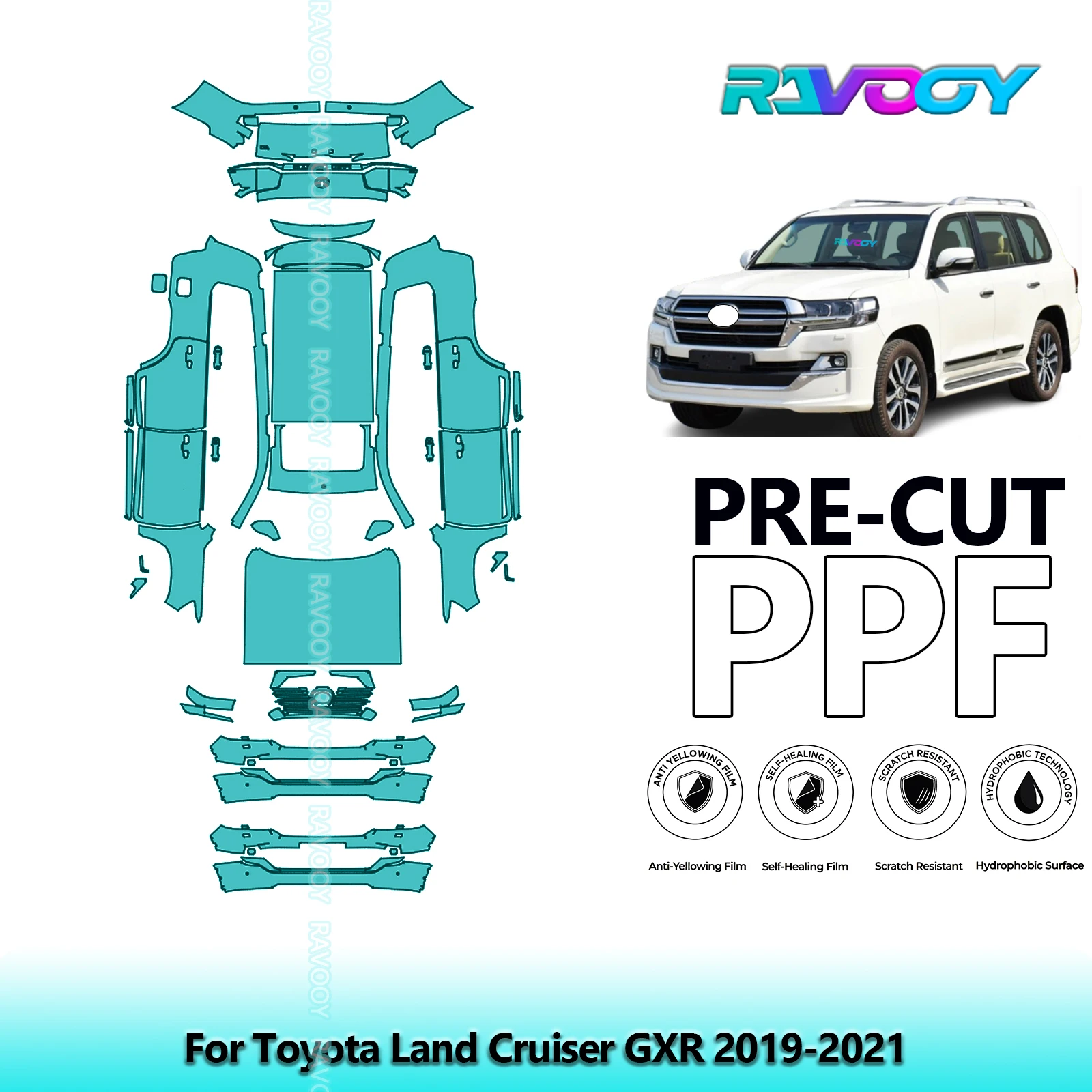 

8.5Mil Precut Full Vehicle PPF Paint Protection Film For Toyota Land Cruiser GXR 2019-2021