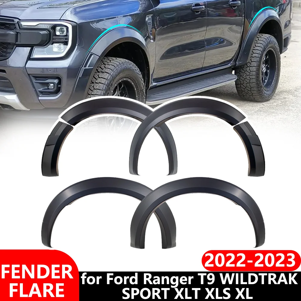 Widen Fender Flares Wheel Arch For Ford Ranger T9 NEXT-GEN 2022 2023 2024 WILDTRAK SPORT XLT XLS XL 4X4 Pickup Car Accessories
