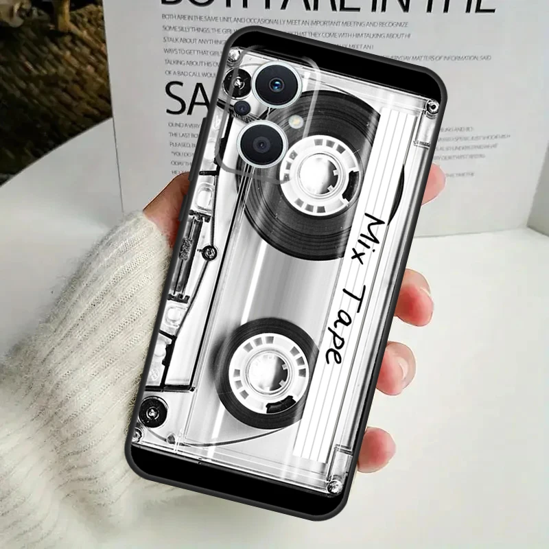 Cassette Mix Tape Case For OPPO Reno 8T 4Z 5Z 8 10 11 Pro 4 5 6 7 Lite OPPO Find X6 Pro X3 X2 X5 Lite Cover