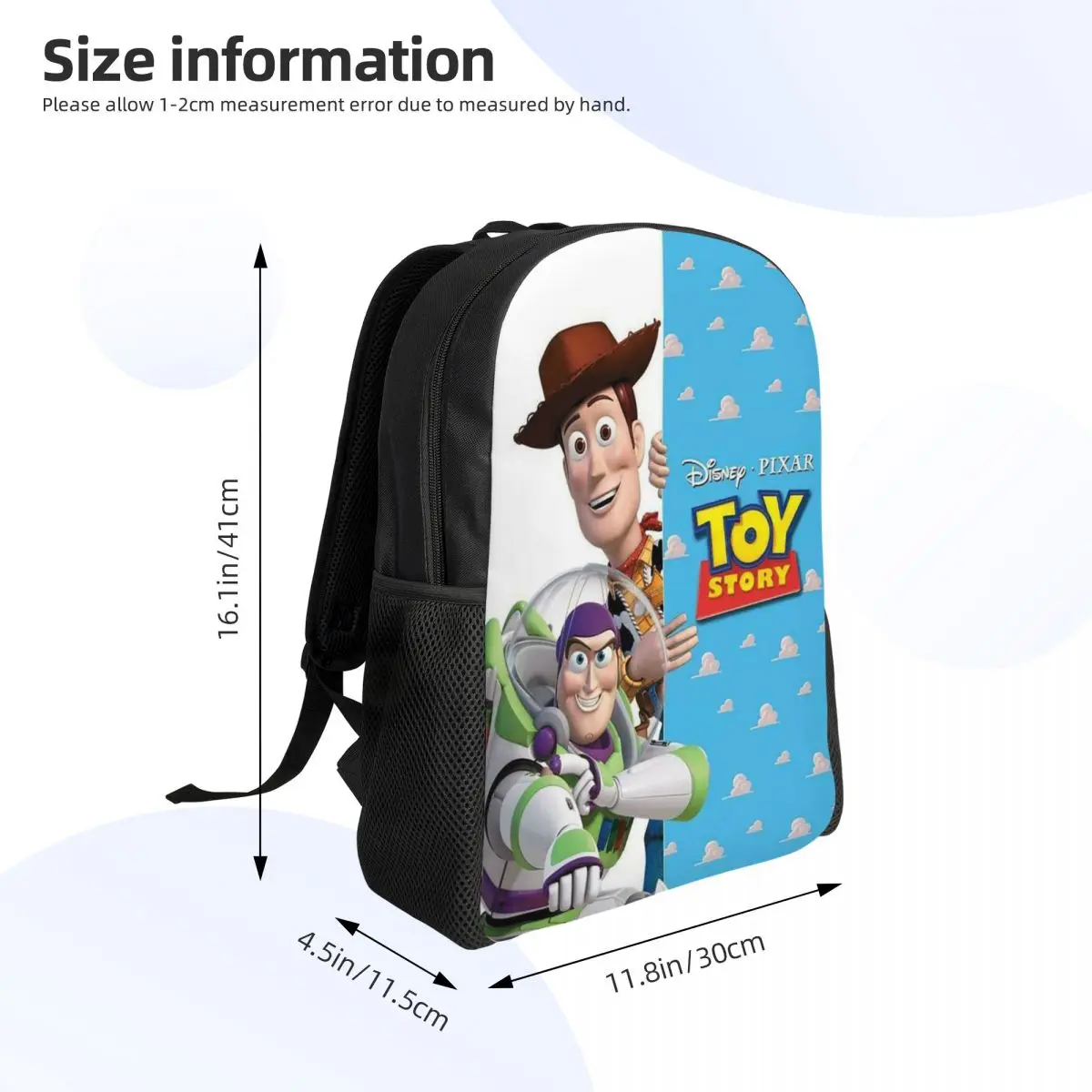 Zaino per laptop personalizzato Toy Story Woody e Buzz Uomo Donna Bookbag di base per studenti delle scuole universitarie Borsa Disney