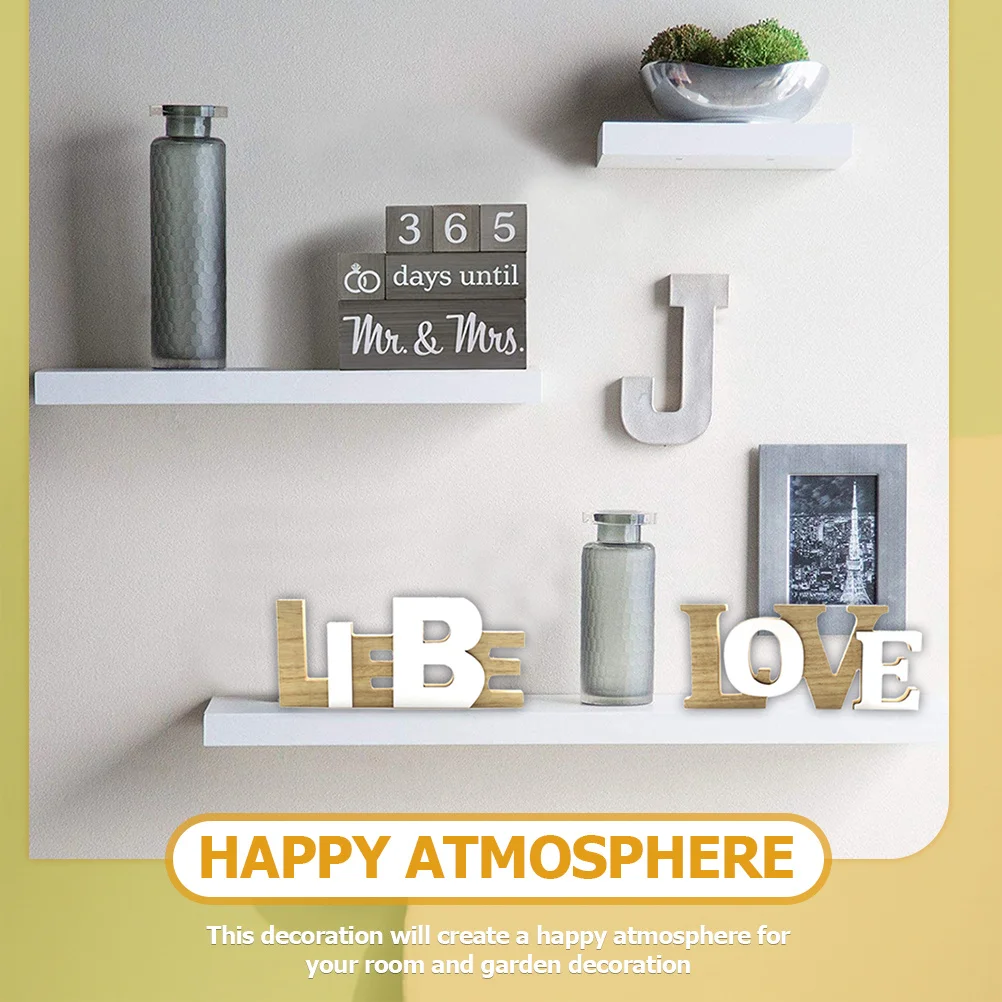 

Wooden Love Sign Decoration For Wedding Party Valentine'S Day Home Garden Decorative Letter Adornment Party Supplies