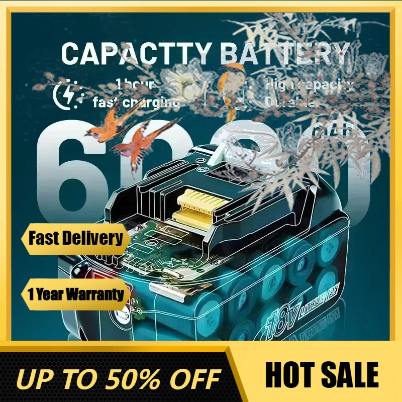 

【Fast Delivery】BL1860 18V 6Ah Lithium Rechargeable Battery For Makita BL1830 BL1860B18V Battery