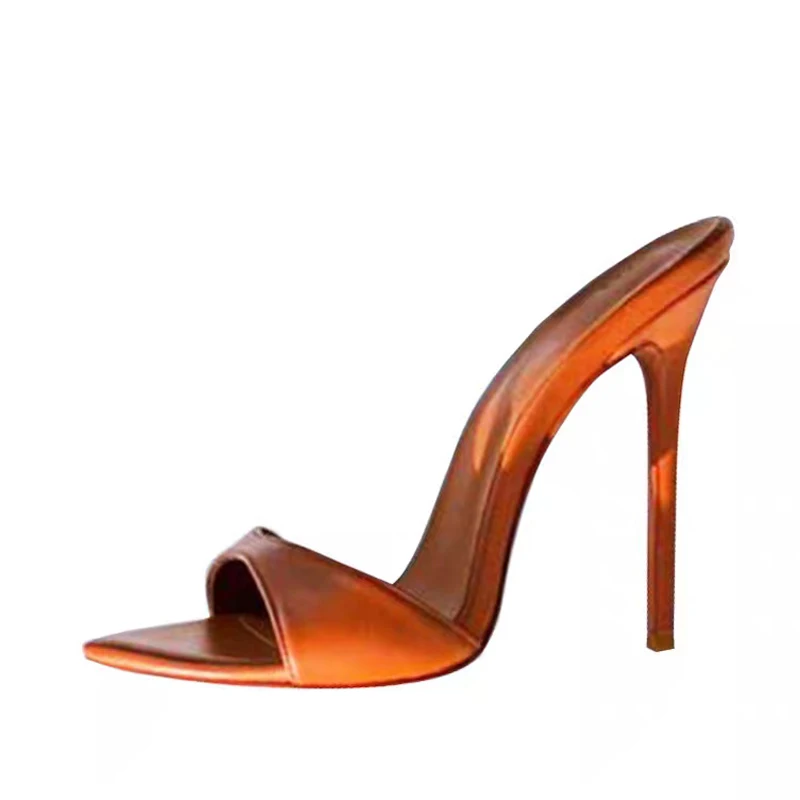 

Sexy matte women's slippers pointed toe 12cm high heels slip on outdoor sexy party shoes women sandals LX056