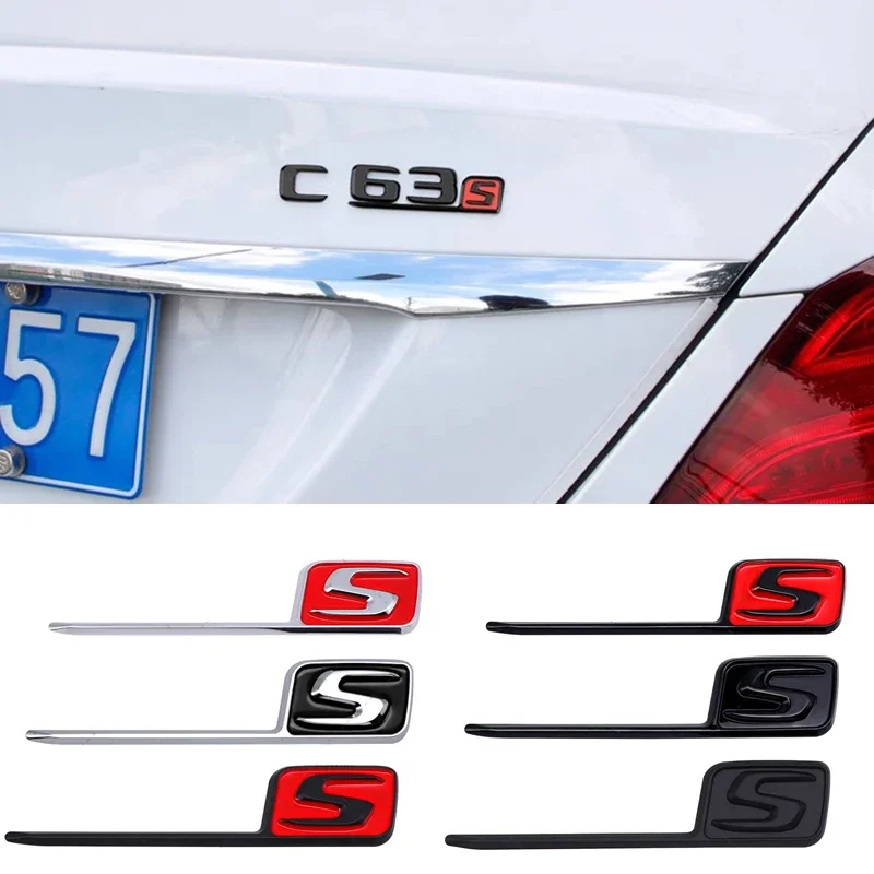 Автомобильная боковая Наклейка ABS, задний значок, наклейка для логотипа Mercedes Benz S GTS GT43S GT63S A45S C63S W204 W205 W212 W176 W111 W210