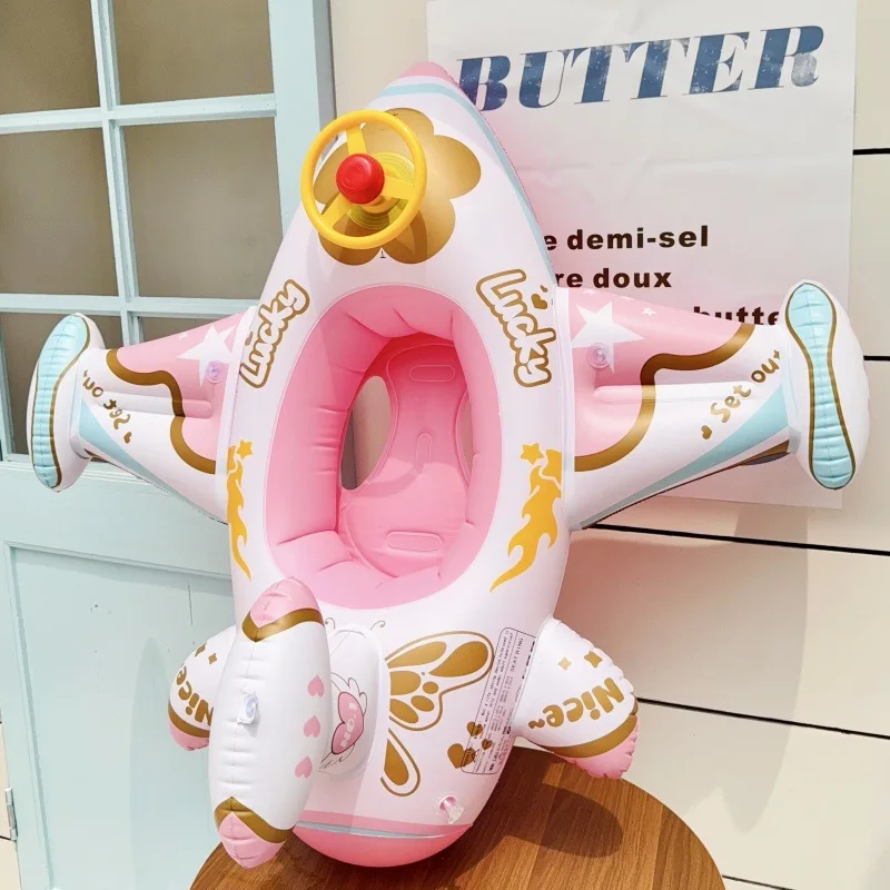 

Новый надувной круг-лодка для плавания 2026 года для девочек, розовый, в форме самолета, с защитой от переворачивания, для пляжных вечеринок