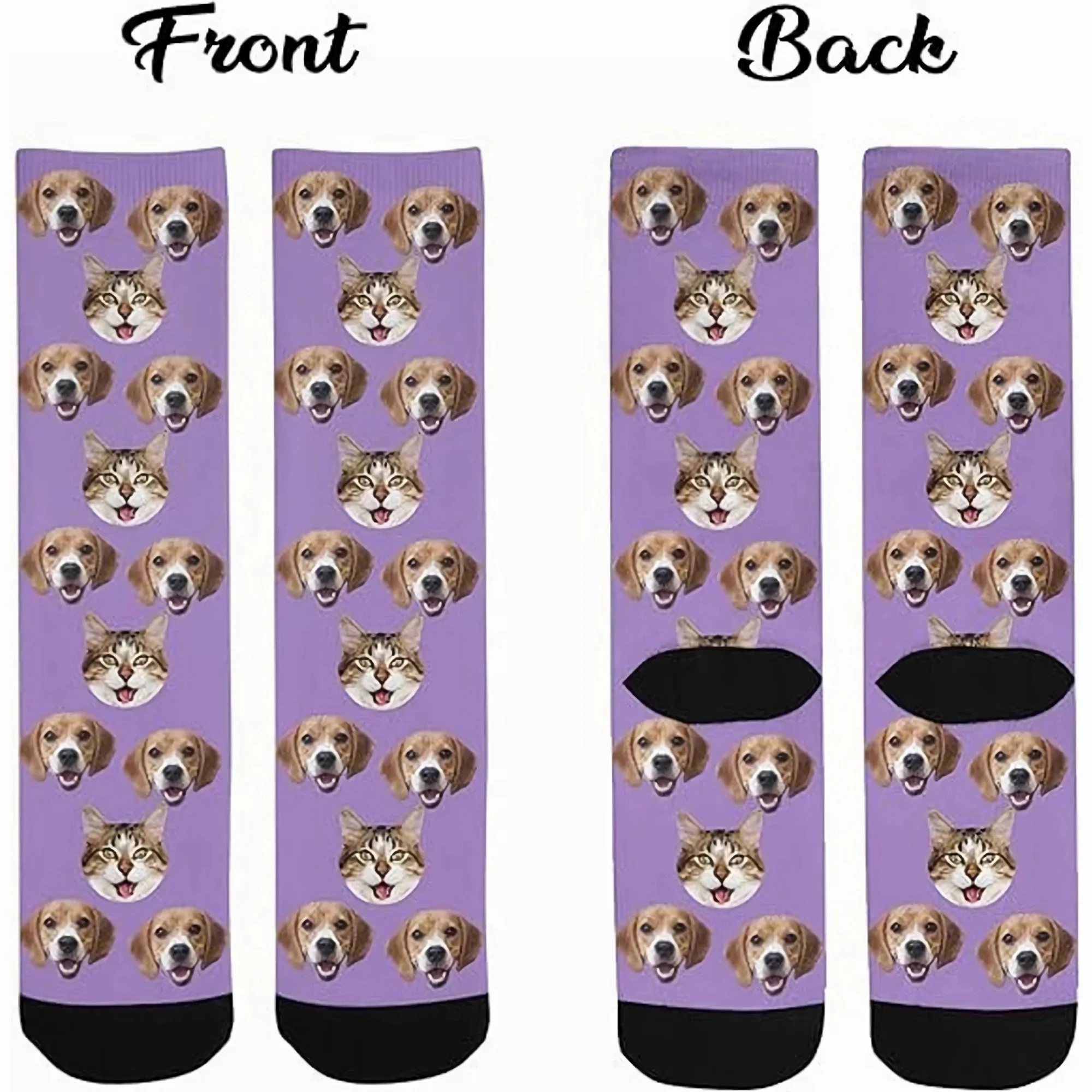 Customized surprise face socks for men women DIY your photos/pet photos/logo socks for family and friends holiday commemorations view 2