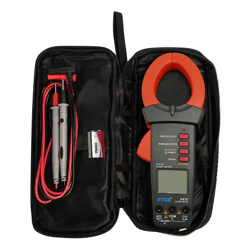 ETCR6470 Kleines digitales Erdungsmessgerät, Multimeter, DC/AC-Strom, 2000 V, 2000 A, Spannungsprüfer, True RMS-Kapazität, 10 mF