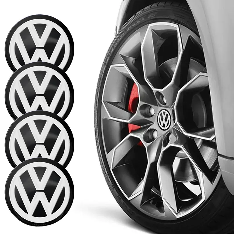 4pcs 56MM Car Wheel Center Hub Cap Emblem Wheel Sticker For Volkswagen Golf-6 7 4 5 POLO Passat B5 B6 B7 T4 T5 Tiguan Jetta Gol