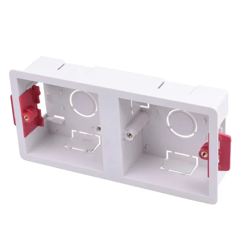 Double 86 Type Gypsum Board Concealed Box Trunking 2 * 35mm Wall Switch Socket Bottom Box