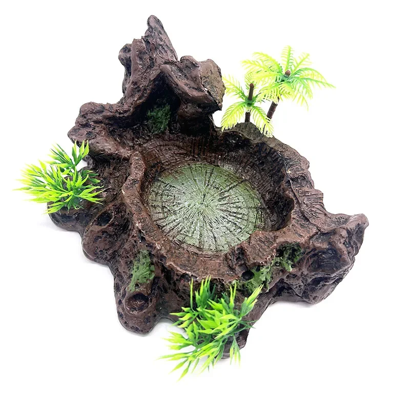 Resin Aquarium Pet Reptile Feeder Bowl Basin Food Water Pot Reptile Turtle Tortoise Scorpion Lizard Crabs Supplies Large Size