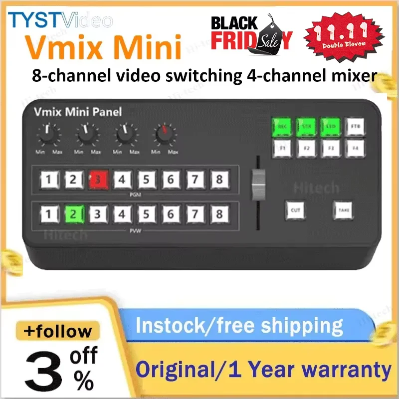 TYST Video Vmix Mini Director Switcher Control Panel MIDI2.0 Video Recording for OBS Ins TV Broadcasts pk blackmagic