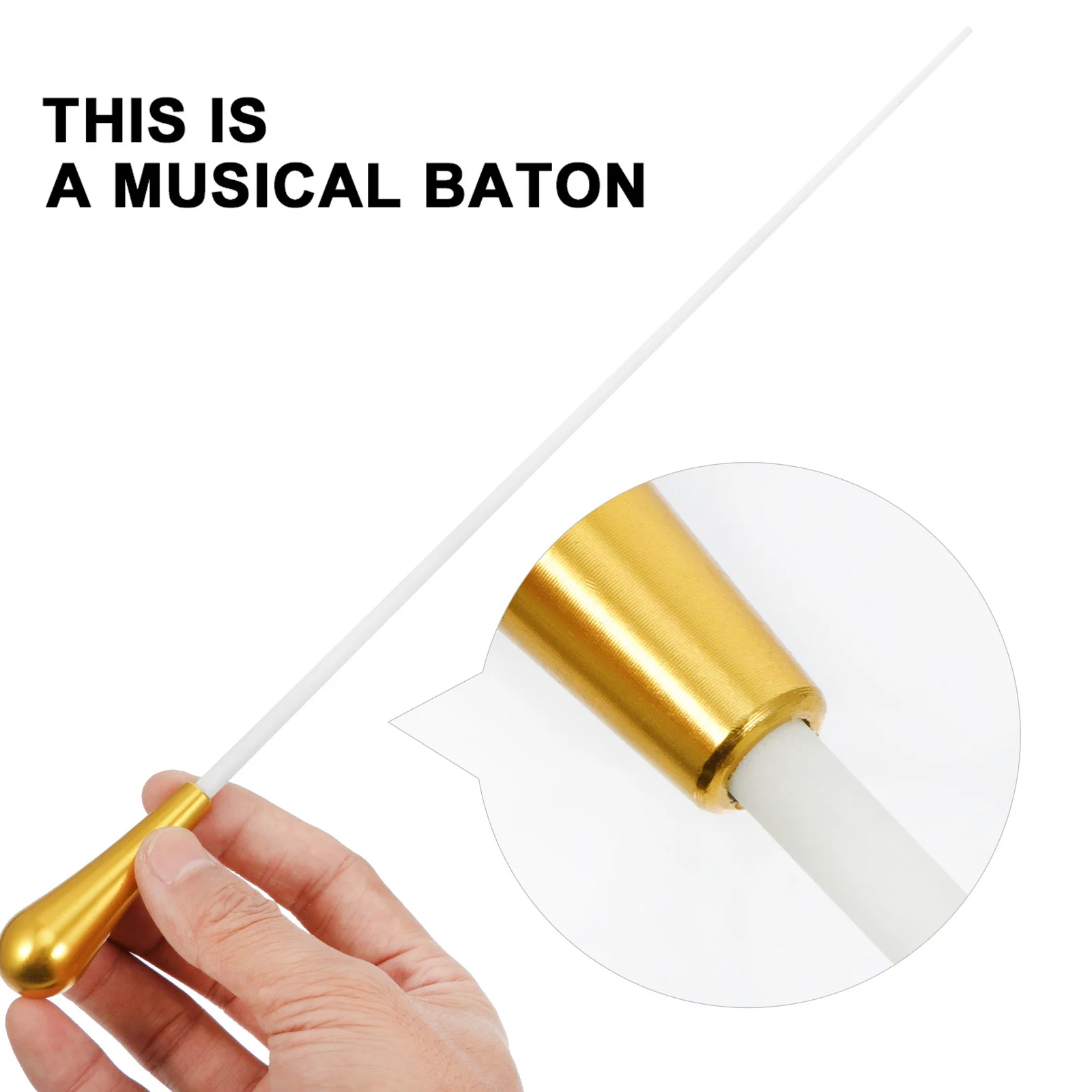 2 قطعة باتون الموسيقية الأداء المعدني لعرض الحفلة الموسيقية إجراء تصميم متوازن قبضة مريحة أجزاء إمدادات الموسيقى #6