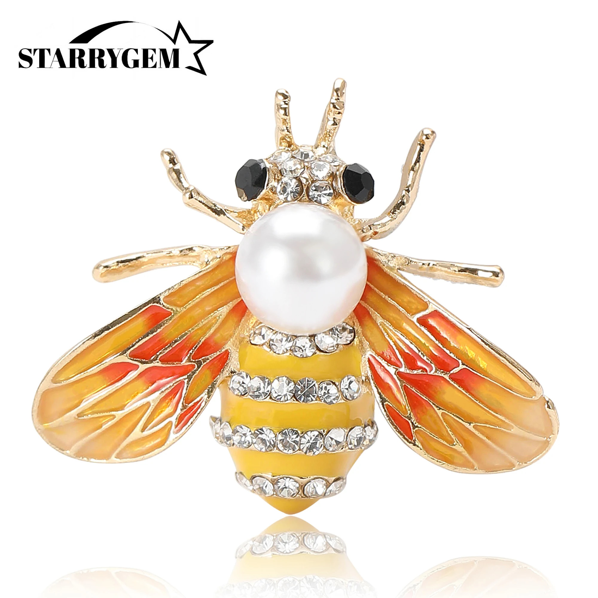 

Rhinestone Bee Brooches for Women Unisex Enamel Insect Pins Office Party Friend Gifts Jewelry Accessories