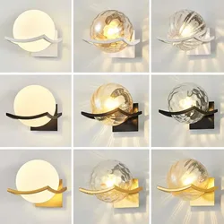 Modern Led wall Light Gold Glass Ball Wall Lamp living Room Bathroom Bedroom Bedside Entrance Porch Indoor Lighting DecorLamp