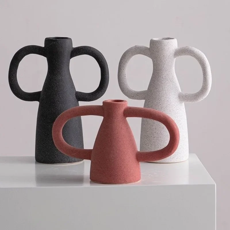 Creative Amphora Special-shaped Vase Living Room Dining Table Decoration Simple Art Cutout Ceramic Vase Flower Home Decoration