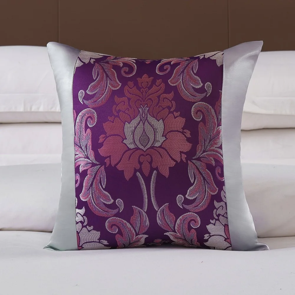King Size Purple Floral Bed Runner Luxury Boho Bedspread Elegant Hotel Decorative Bed Scarf for Guest Room Wedding Decoration