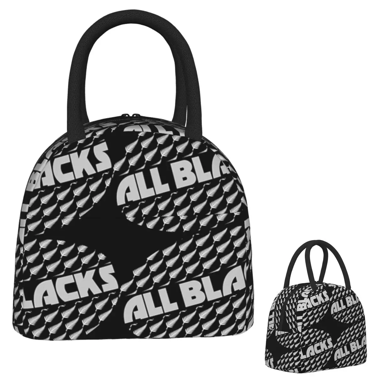 

All Blacks Rugby Fern Design для любителей регби Изолированная сумка для обеда для женщин и детей Портативные коробки для еды Термальный ланч-бокс Tote