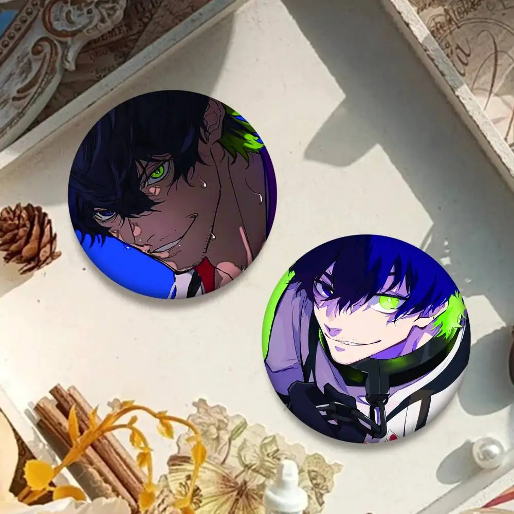 1PC Anime Oliver Aiku Badges Round Laser Badge Brooch Clothes Backpack Accessories Lapel