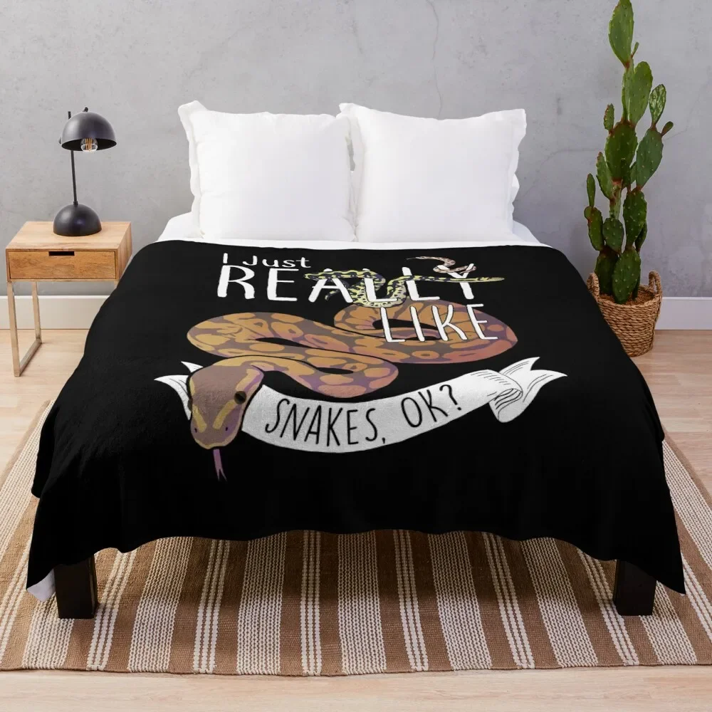 I Just Really Like Snakes, OK? Throw Blanket valentine gift ideas Furry Sofas Blankets