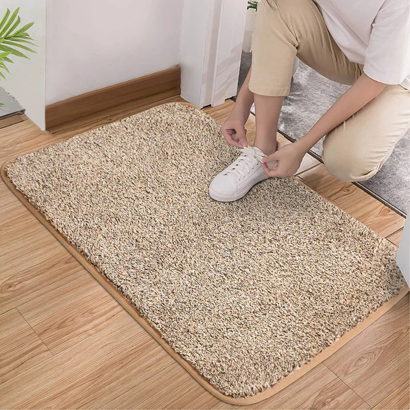 Stable Performance Door Mat, Backing Non Slip Low-Profile Super Absorbent Door Mat Cotton Shoe Scraper Dirt Trapper Pet Mat For