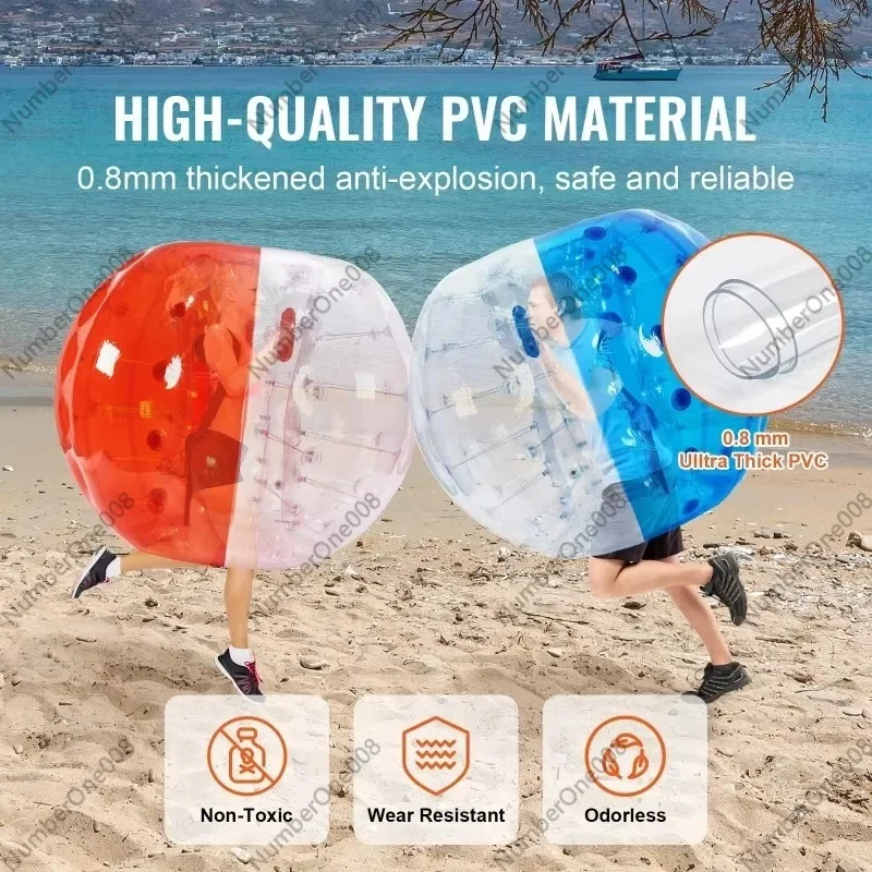 Inflatable Bumper Balls 5FT Bubble Soccer Bumper Ball 0.8mm Thick Zorb Ball for Adults Kids Outdoor Fun