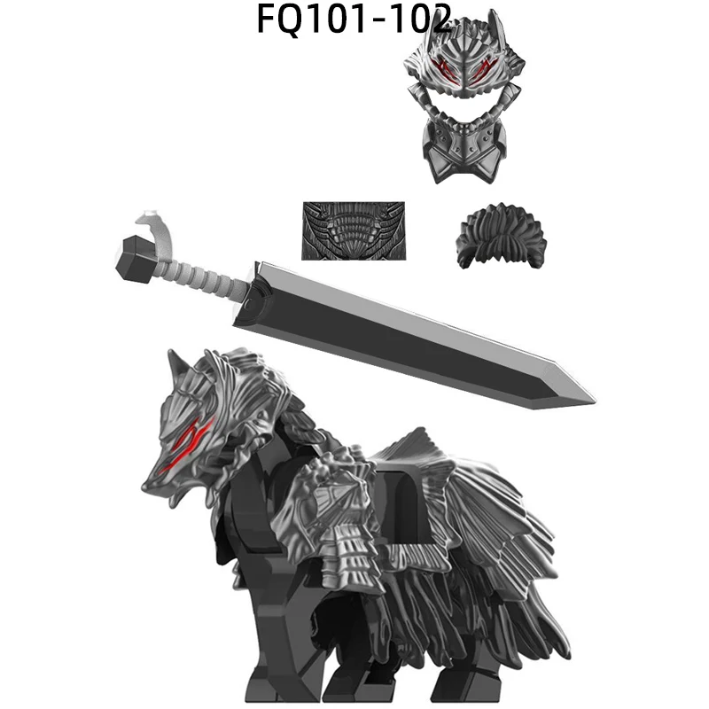 

The Berserk Guts Horse Model Blocks MOC Bricks Set Gifts Toys For Children FQ101-FQ102