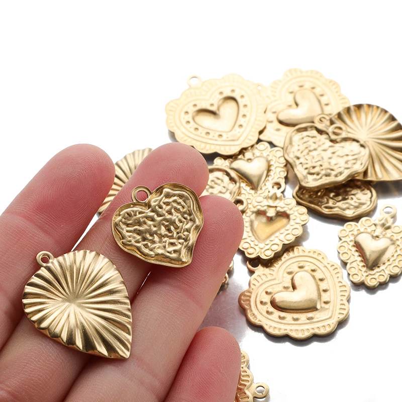 10PCS Handmade Sacre Heart Shape Charms Raw Brass Pendants For Diy Necklace Bracelet Earrings Jewelry Making Crafts Accessories