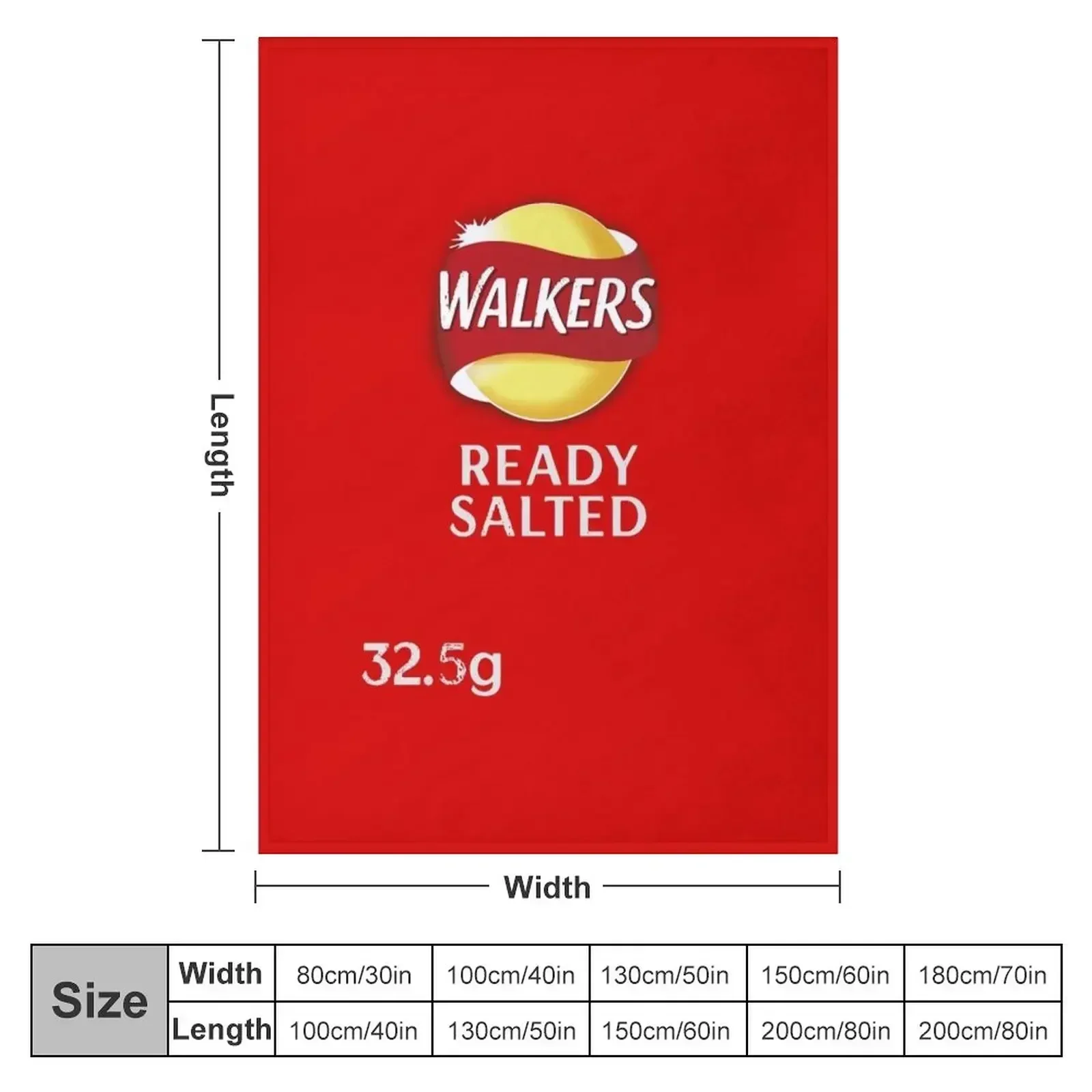Walkers Ready Salted Crisps design Throw Blanket couch cozy soft plush fuzzy picnic outdoor blanket