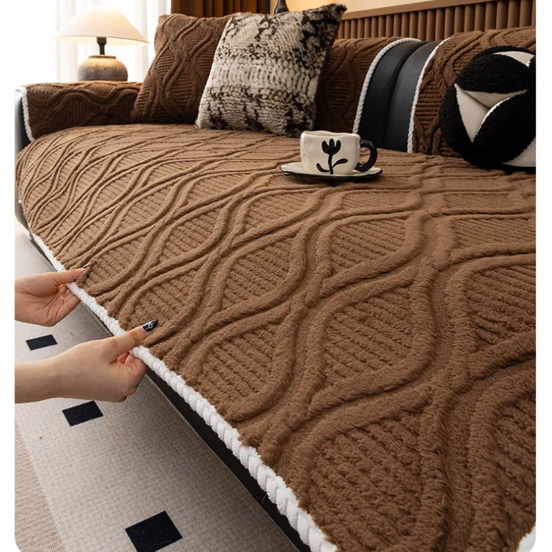 1pcs Solid Color Thicken Sofa Cover Non-Slip Dustproof Durable Anti Cat Scratch Seat Cushion For Home Living Room
