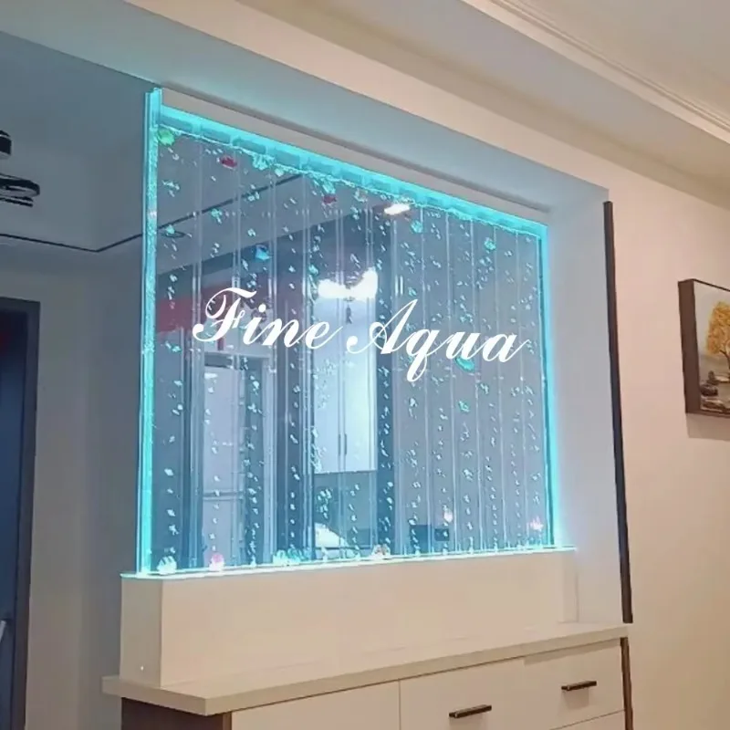 Łatwa instalacja Świąteczny wystrój domu Panel akrylowy LED Light Water Bubble Wall Water Fountain Waterfall z logo