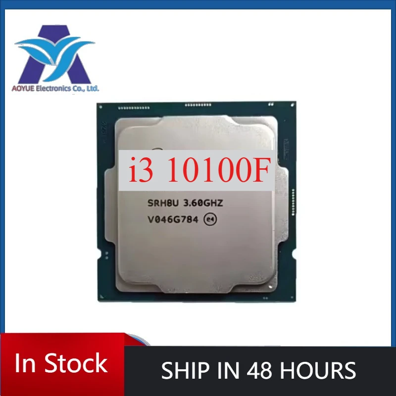 1pcs/lot Intel Core i3-10100F i3 10100F 3.6GHz 4-core 8-thread CPU 65W LGA 1200 No Fan Used Test perfect