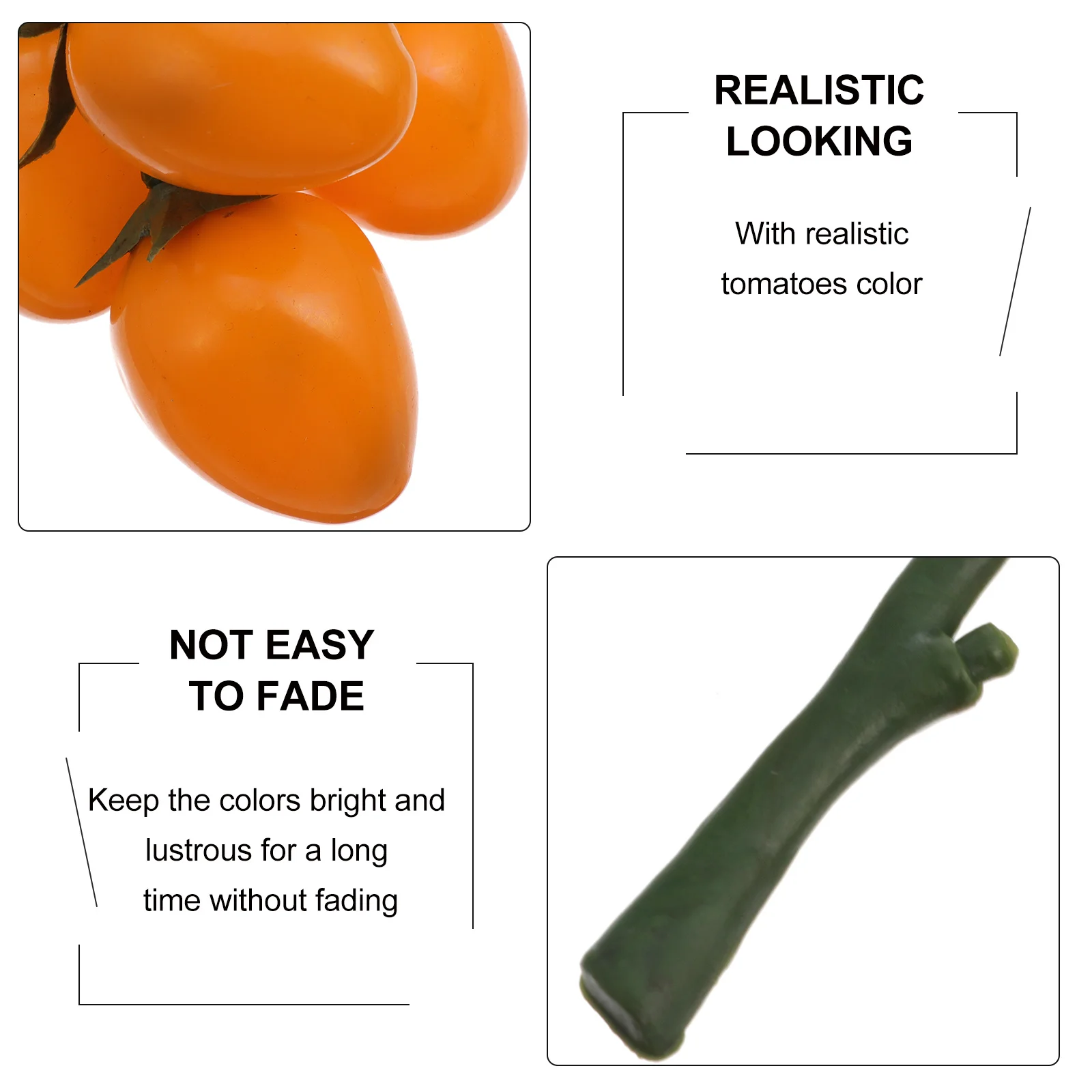 Lifelike Tomato Cherry Tomatoes Decoration Photography Props Faux Raspberry Stems Fruit Home Plant Artificial Fruits Fake