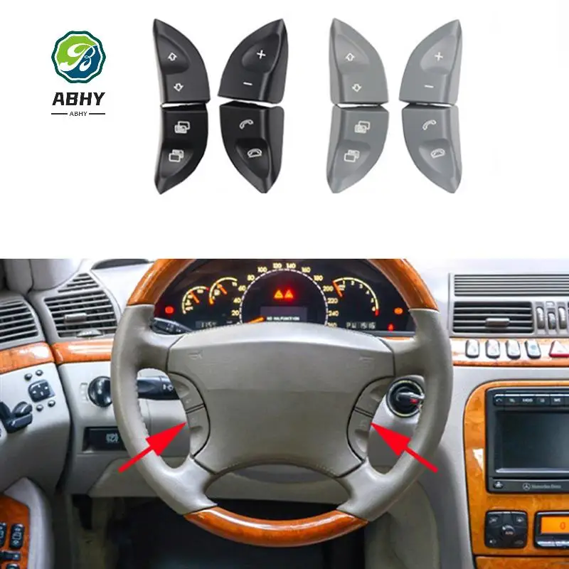 

ABHY-Car Left Right Steering Wheel Buttons Switch For Mercedes-Benz S-Class W220 1998-2005 CL W215 1999-2006