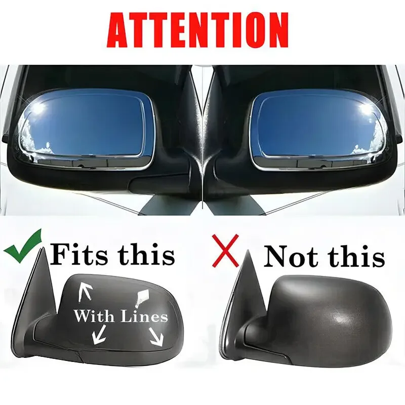 For GMC Sierra Yukon Rearview Chevrolet Suburban Silverado 1999-2006 Car Rearview Side Door Mirror Covers Sticker Wing Cap Trim