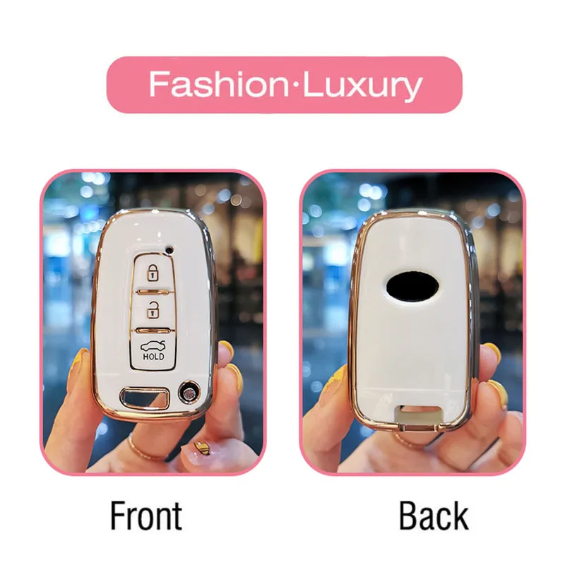 3 Buttons Smart key Case For KIA Forte Sportage K2 K5 For Hyundai Genesis Coupe Sonata ix35 Soft TPU Car Key Fob Shell Cover