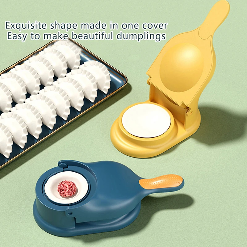 1pcs 2 In1 Dumpling Maker DIY Kit Wrapper Presser Manual Labor-Saving Ravioli Empanadas Dough Skin Molder Machine Kitchen Gadget