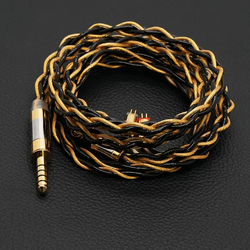 XINHS R28 4-Kern Schwarz-Gold OCC Einkristall-Kupfer Vergoldet Silber Palladium Graphen Hybrid Kopfhörer-Upgrade-Kabel 4,4mm – Detail 4