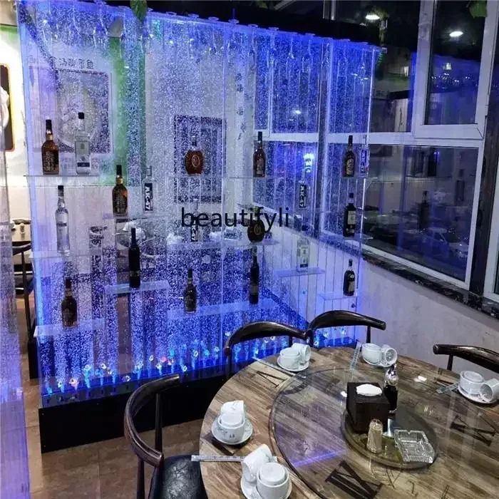 yj5 New Light Luxury Grande schermo acrilico tenda da parete acqua corrente divisoria creativa per acquario