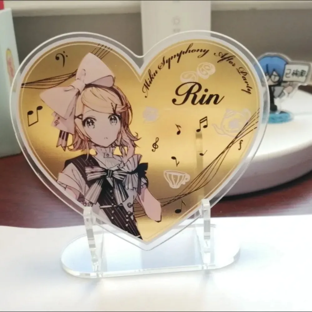 Kagamine Rin Acrylic Stand Figure Piapro Characters Virtual Singer Peripheral Cute Originality Heart-shaped Desktop Ornament New