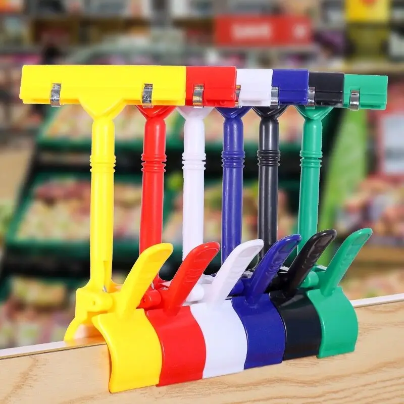 30 Pieces Plastic Clips Merchandise Rotatable Pop Clip Sign Holder Stand Clothing Promotion Price Label Paper Card Clip