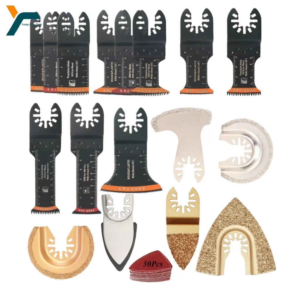 

47Pcs Oscillating Tool Saw Blade Multifunctional Quick Change Blade Metal Plaster Wood Plastic Renovation Cutting Trimmer Blade