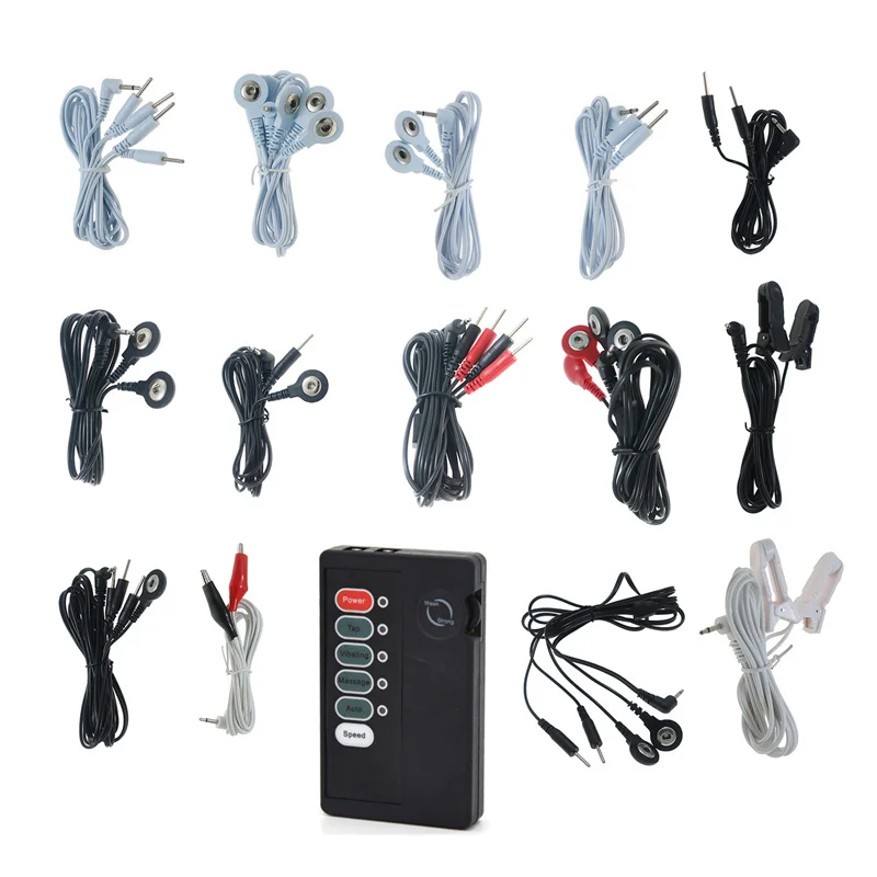سلك الصدمات الكهربائية مجموعة كهربائية كابل كهربائي لتوصيل العلاج التحفيز مدلك لتقوم بها بنفسك ملحقات لعبة الجنس للزوجين الكهربائية