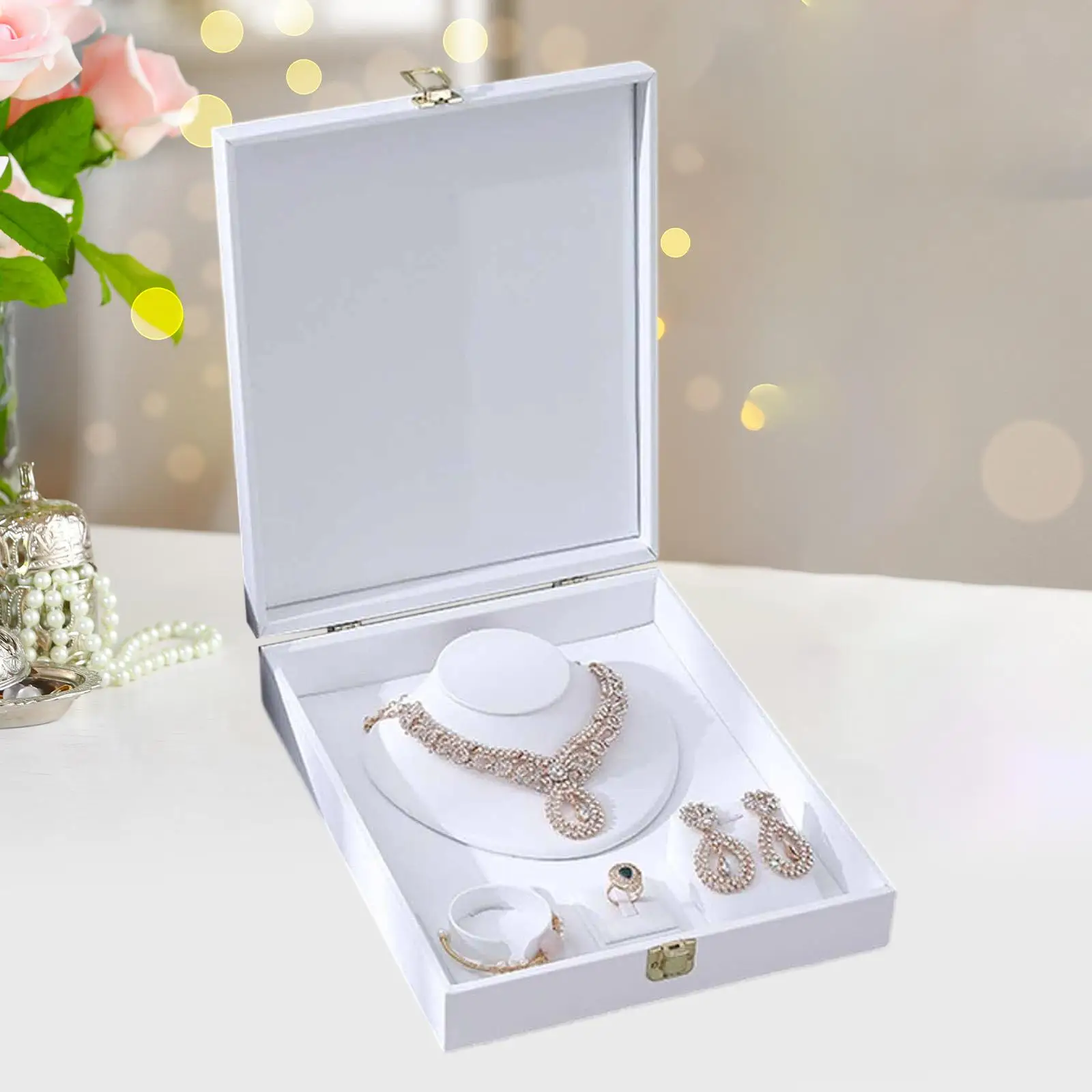 

Шкатулка-органайзер для украшений, футляр для мелочей, подставка для колец и браслетов, для ванной комнаты и прикроватной тумбочки