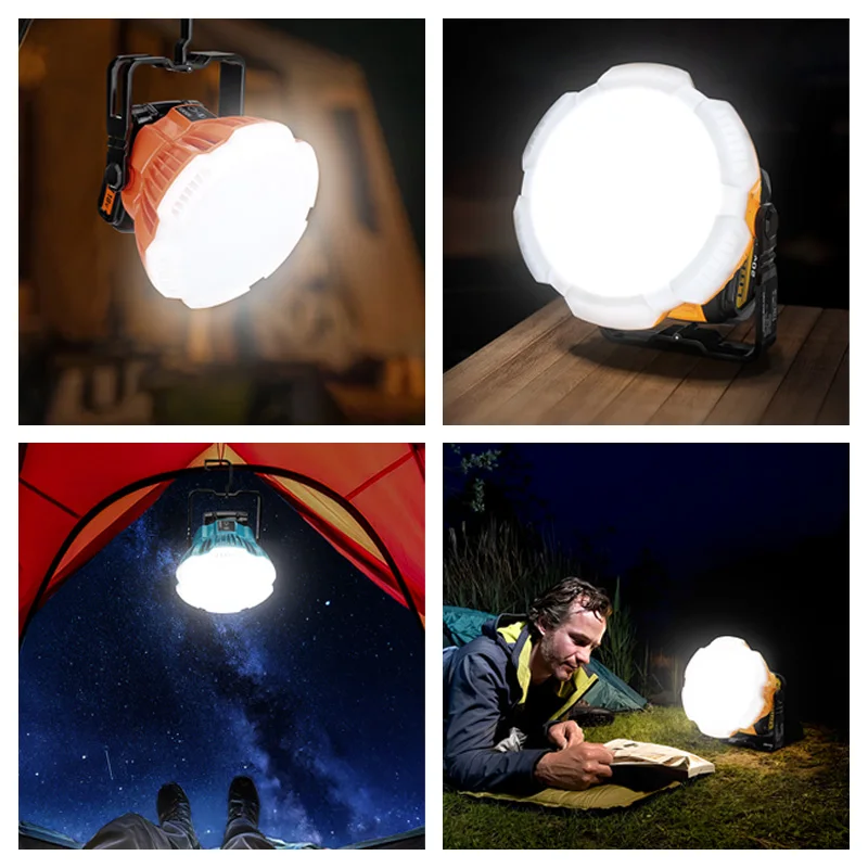 2400Lumen LED Camping Lantern for Makita/Bosch/Dewalt/Milwaukee 14.4V-20V Lithium Battery 24W Cordless LED Work Light