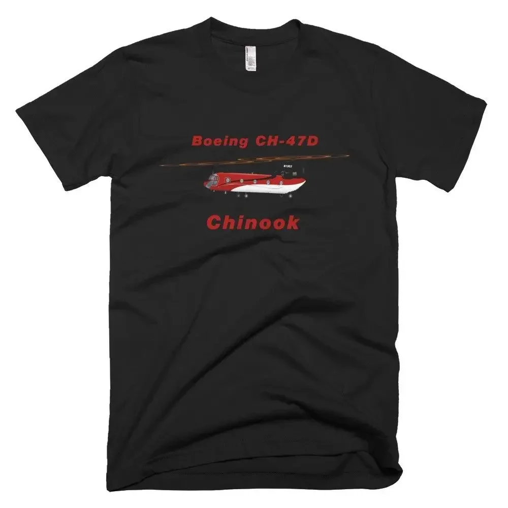 Hip Hop Novelty T Shirts Men'S Brand Clothing Boeing  Chinook (Red/Black) Helicopter T-shirt - Personalized with Your  Tee Shirt