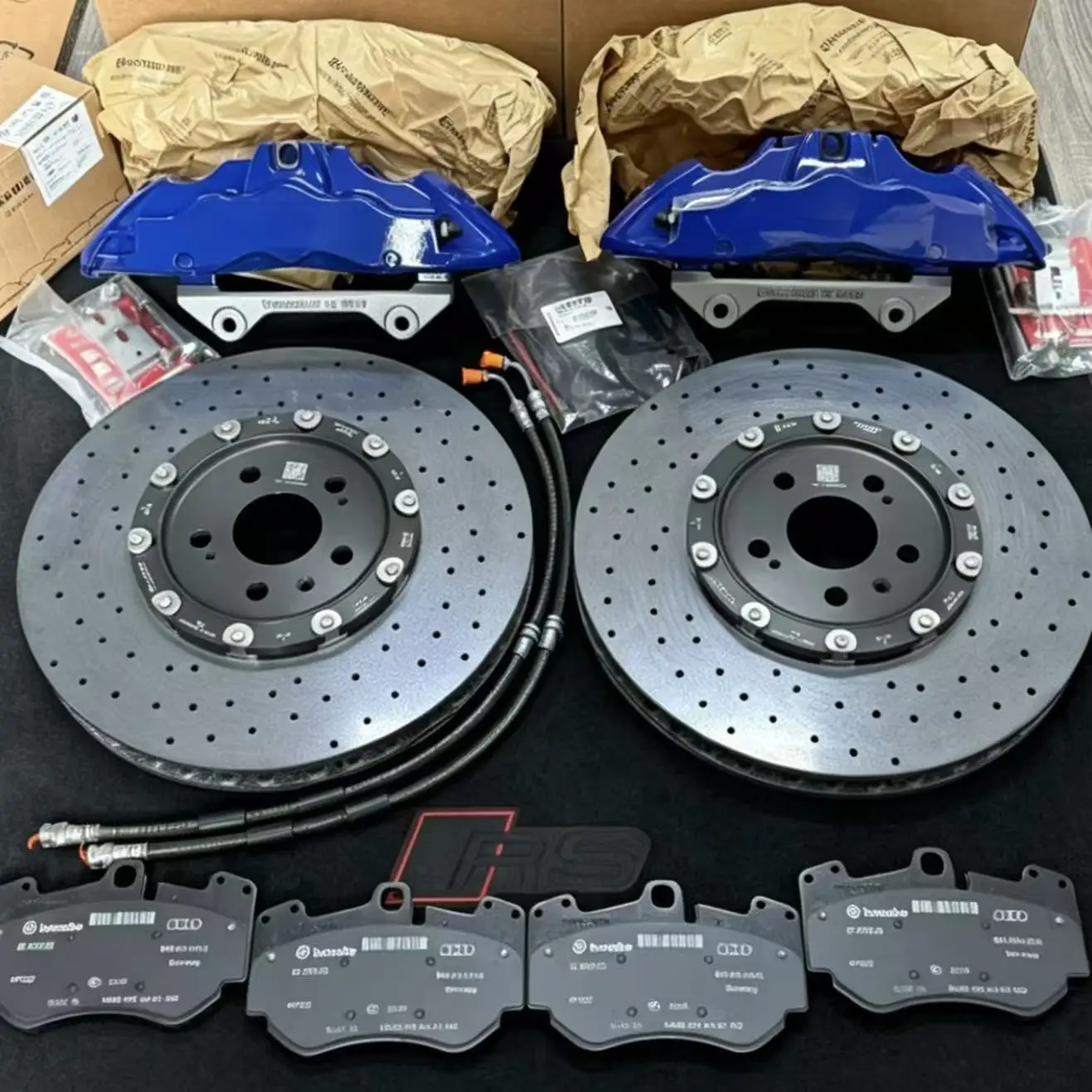 Factory Brake Calipers with Carbon Ceramic kit 4 Pot Caliper for A5 A6 A7 B8 B9 RS4 RS5 Sportback TT K5